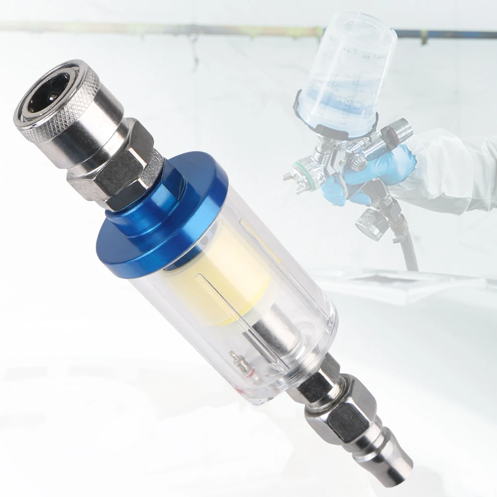 Airbrush Kit With Mini Compressor - クリアウォータートラップエアブラシキットフィルターペイント1/4インチネジエアグラフコンプレッサーツール水分分離器オイル農業セット
