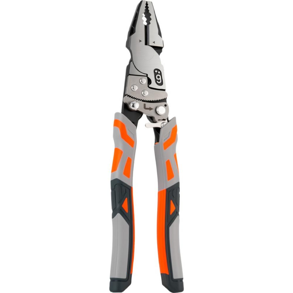 Automatic Wire Stripper Cutter - 9インチ ラチェット式 自己ロック機能付き ワイヤーカッタープライヤー。頑丈で多機能な電気工事用プライヤー。ワイヤーストリッパー、圧着工具、修理用ハンドツールとしても使用可能。