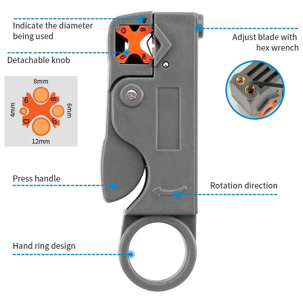 回転式ワイヤーストリッパー。4～12mmのケーブルに対応し、 - Automatic Wire Stripper Cutter のレビューと価格