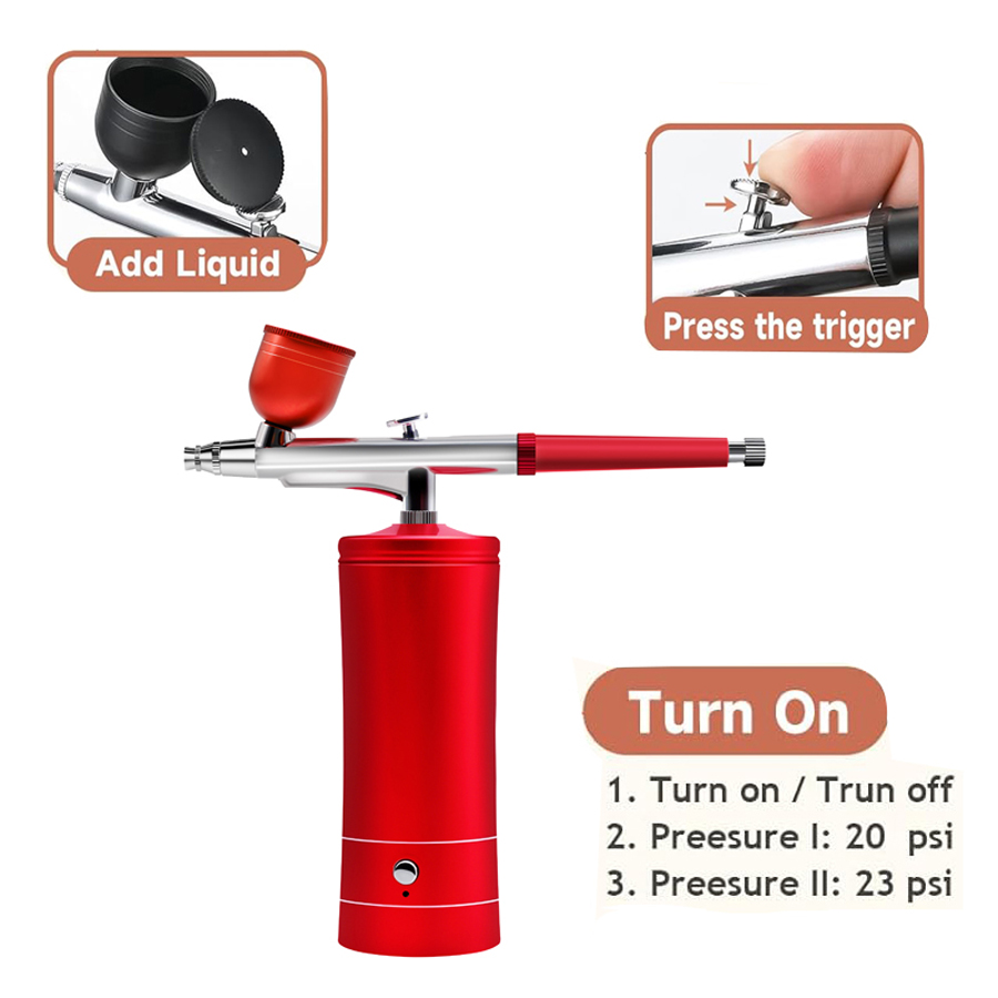 コンプレッサー付きエアブラシキット、0.3mmチップ付きハン - Airbrush Kit With Mini Compressor のレビューと価格