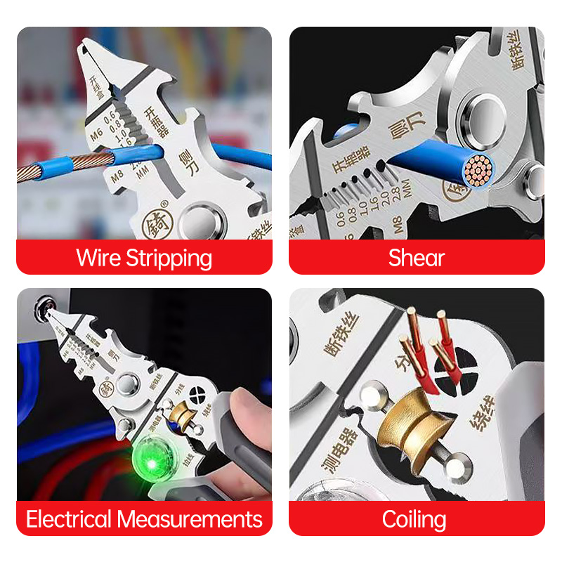 電気テストペン付き多機能ワイヤーストリッパー折りたたみ式ケー - Automatic Wire Stripper Cutter のレビューと価格