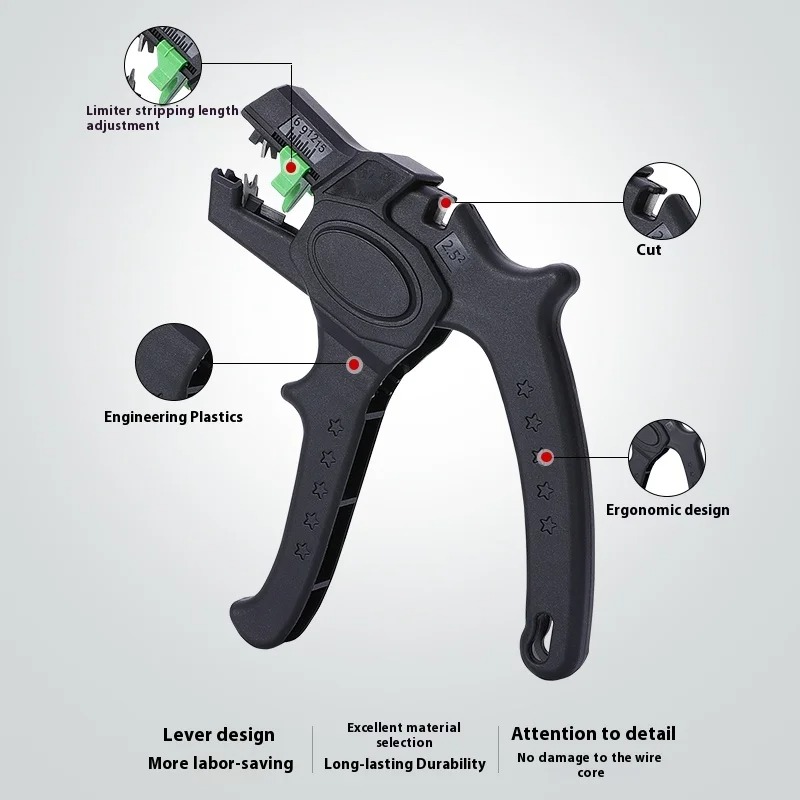 自動ワイヤーストリッパー 0.2-4mm2、電気技師向けの多 - Automatic Wire Stripper Cutter のレビューと価格