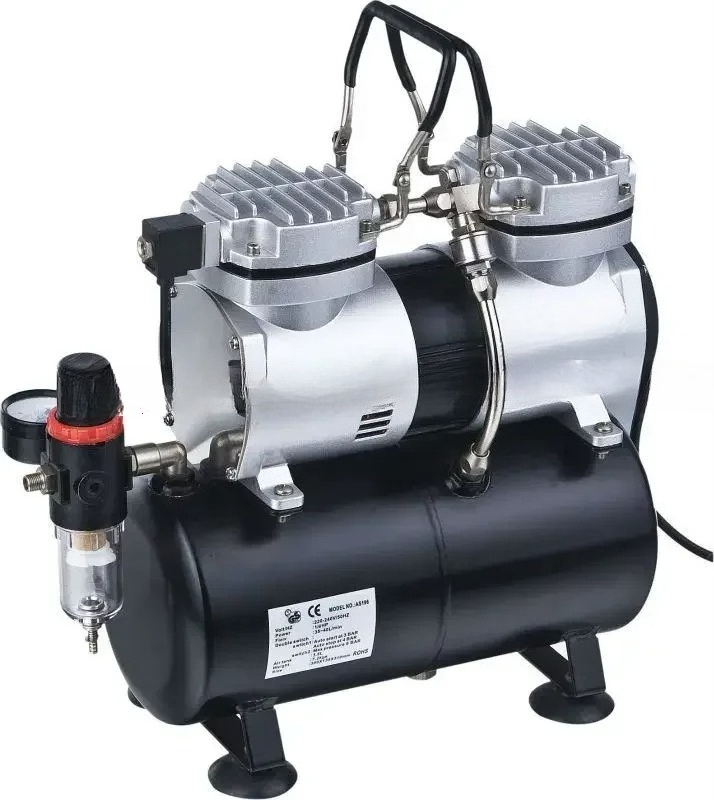 AS196 ミニエアブラシコンプレッサーキットデュアルアクシ - Airbrush Kit With Mini Compressor のレビューと価格